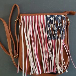 American Flag Fringed Crossbody Purse